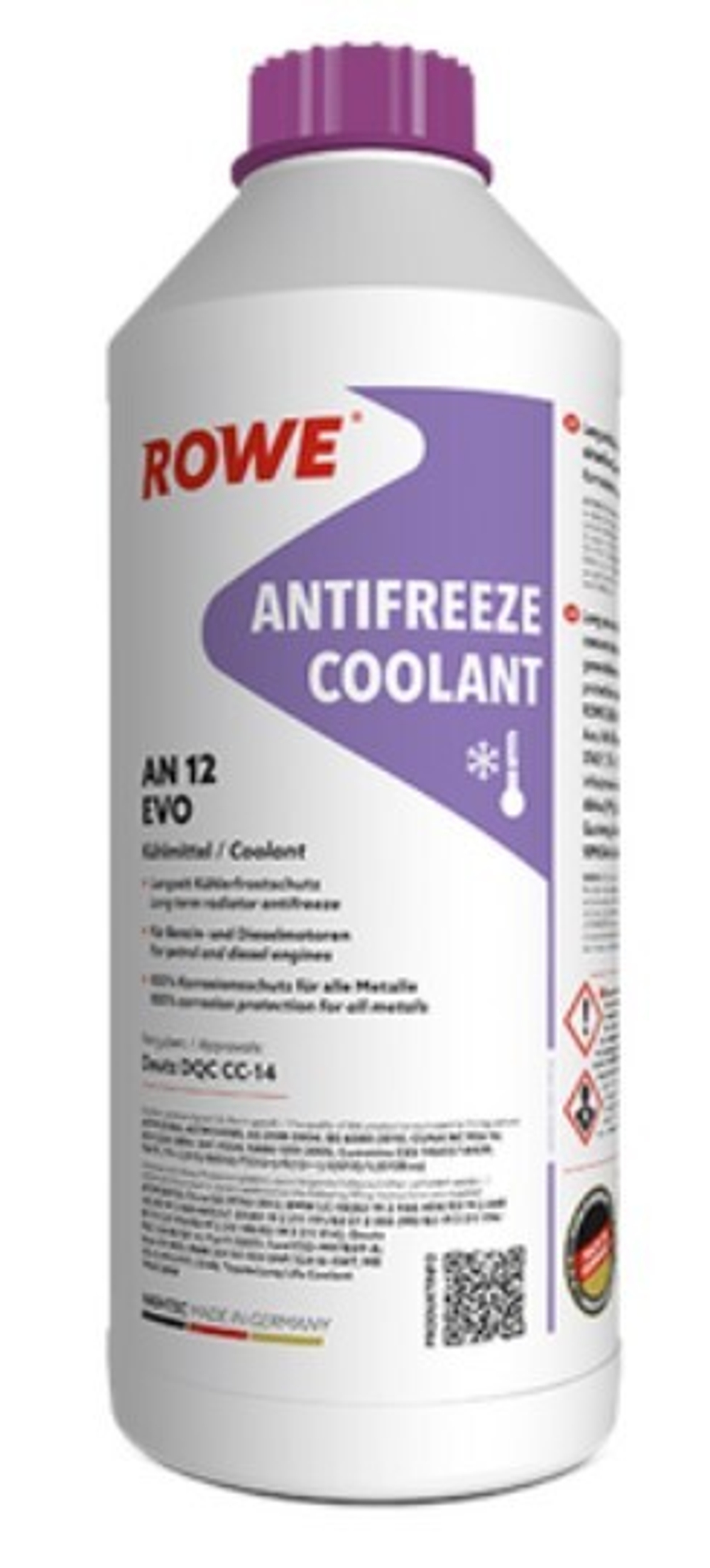 Антифриз Rowe Hightec AN 12 EVO Deutz DQC CC-14.VW TL774-C(G11)/D(G12)/F(G12+)/G(12++)/J(G13)/L(G12Evo) концентрат 1,5 л