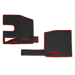Ковры Shacman X-3000 (экокожа, черный, красный кант, красная вышивка)