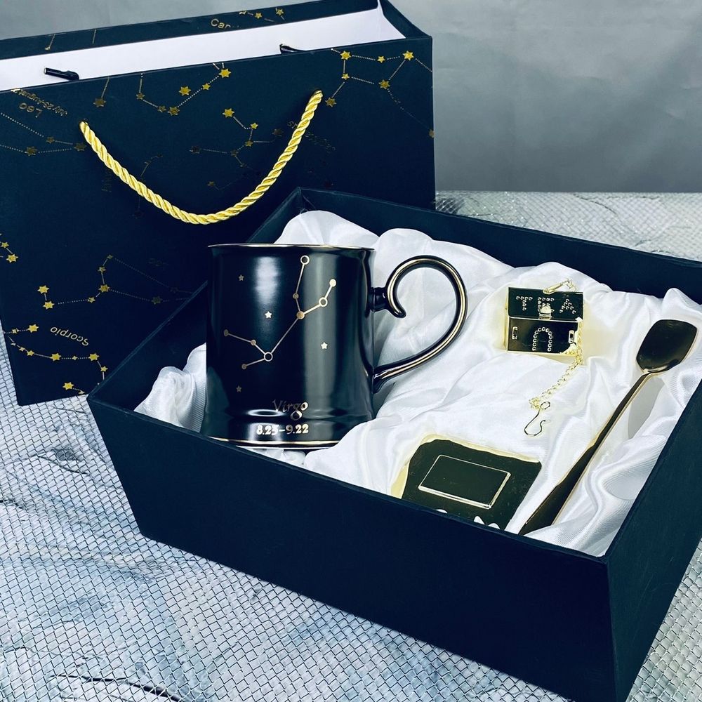 Lenardi 106-295 Кружка 360мл с ложкой и фильтром ДЕВА в под.уп.(х12)Фарфор