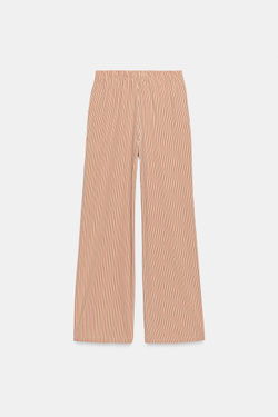 ZARA ЛЕГКИЕ БРЮКИ В ПОЛОСКУ, РОЗОВЫЙ/БЕЛЫЙ
