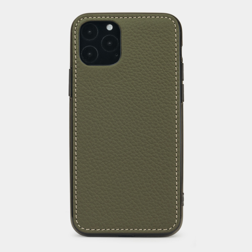 Чехол-накладка для iPhone 11 Pro из натуральной кожи теленка, зеленого цвета
