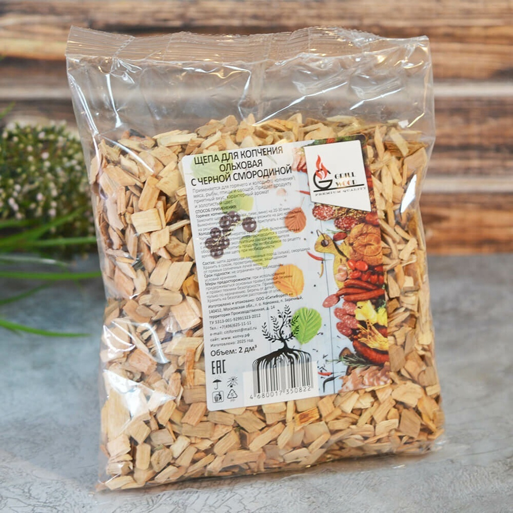 Щепа для копчения "Ольха со смородиной (лист)" 1л