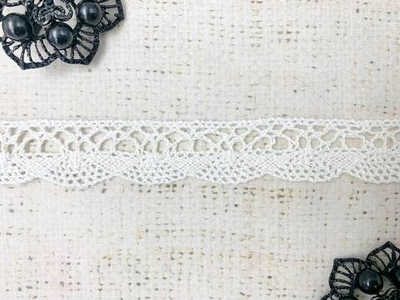 Кружево хлопковое/Тесьма вязаная, ш. 2 см, молочный