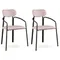 Набор из 2 стульев ror, round, велюр, черный/розовый