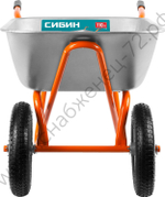 СИБИН СТ-22, 110 л, 200 кг, двухколесная, оцинкованная сталь, строительная тачка (39905)
