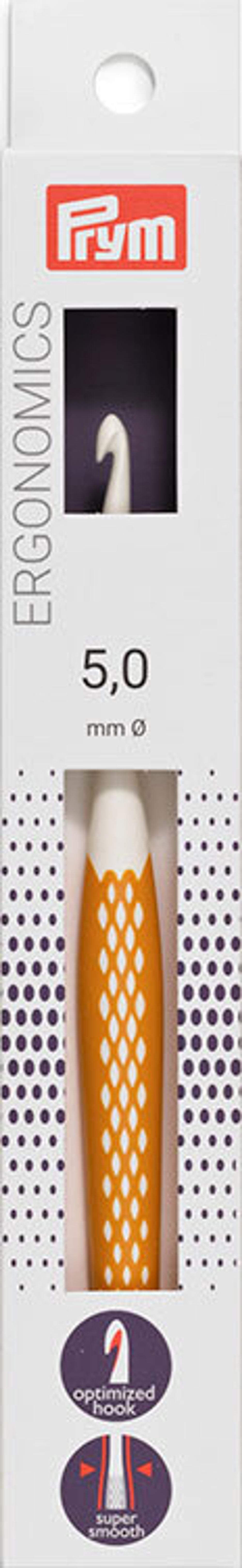 Крючок для вязания "Ergonomics" 5мм/16см, Prym, 218487