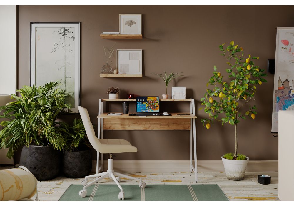 Письменный стол Аларо дуб вотан / белый матовый