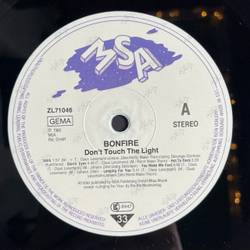 Винтажная виниловая пластинка LP Bonfire Dont Touch The Light (Germany 1986)
