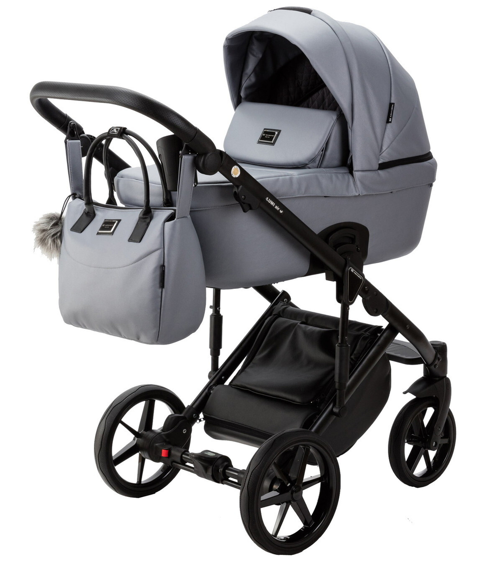 Детская коляска Adamex Lumi Air Deluxe 2 в 1 L-SM03 (СЕРАЯ ПЕРЛ. КОЖА)
