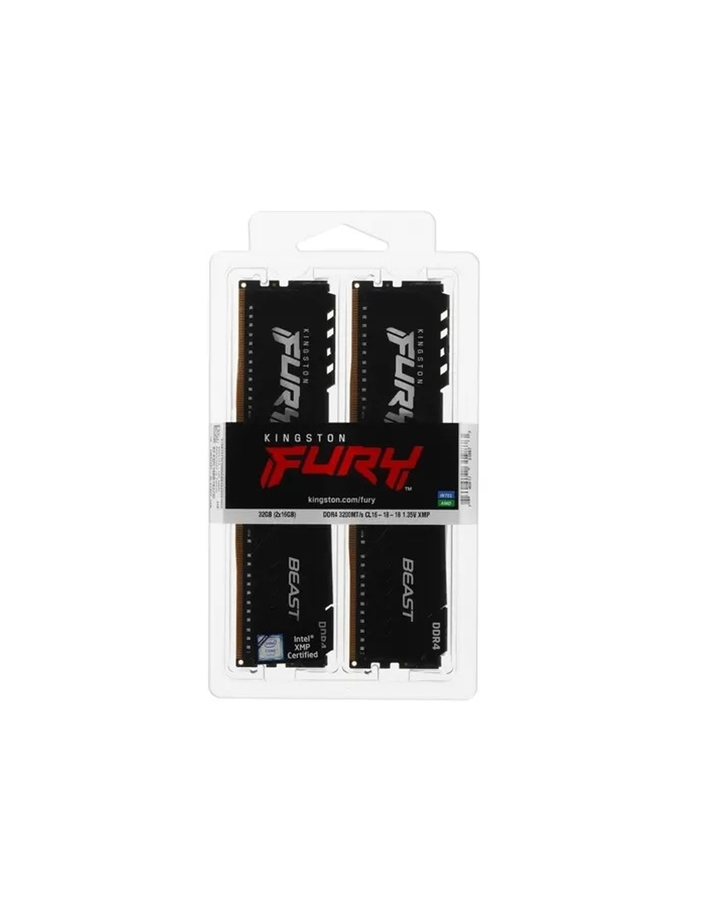 Kingston DDR4 DIMM 32GB Kit 2x16Gb KF432C16BB1K2/32 PC4-25600, 3200MHz, CL16