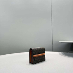 Celine Business Card Holder In Triomphe Canvas