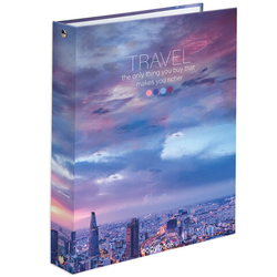 Тетрадь на кольцах А5 175х215мм, 120л, твердый картон, клетка, BRAUBERG, Travel, 404080