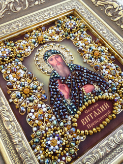 Ии-74 Набор для вышивания хрустальными камнями Святой Виталий