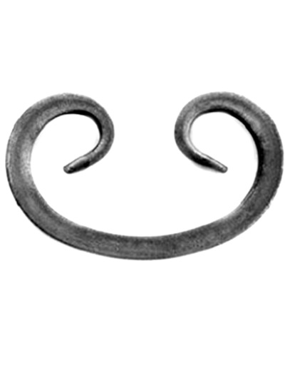 Кованый элемент вензель С (90 х 150) мм. гладкий, р-р материала КВ 10, вес 0,342 кг.