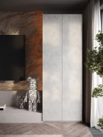 Шкаф Распашной Серый 81х220x52,5 SOHO с ручкой