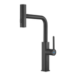 Смеситель для кухни Haiba выдвижной излив, нержавеющая сталь, черный HB 73824-7