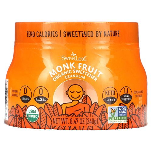 SweetLeaf Stevia, Монах, органический подсластитель, гранулированный, 240 г (8,47 унции)