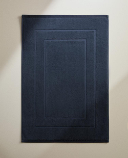 ZARA HOME ХЛОПКОВЫЙ НЕСКОЛЬЗЯЩИЙ КОВРИК ДЛЯ ВАННОЙ, ЧЕРНИЛЬНО-СИНИЙ