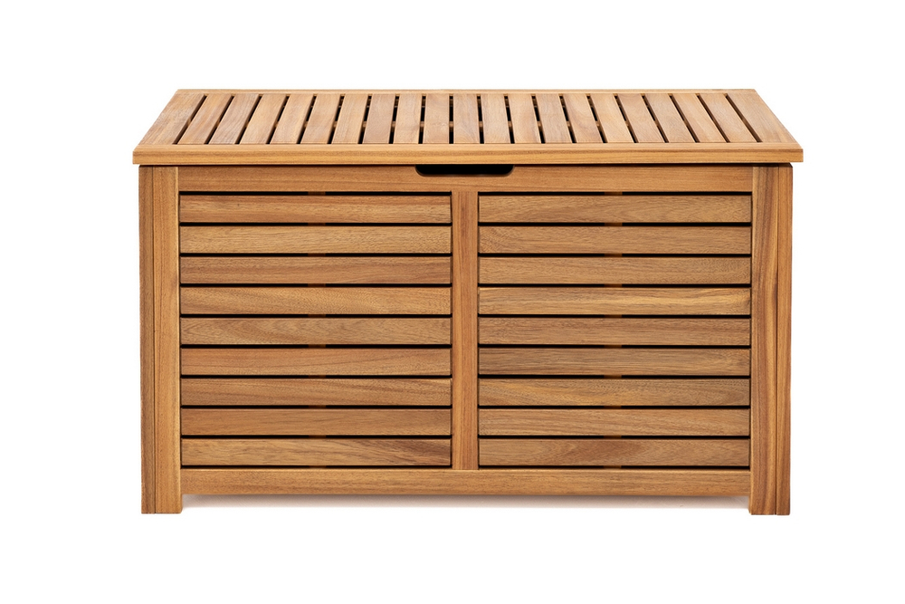 Ящик для вещей из акации Joygarden Booka, темно-серый графит, светло-серый