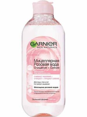 GARNIER Мицеллярная вода Розовая вода очищ+сияние 400 мл