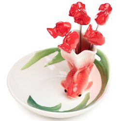 БЛЮДО LEFARD "ЗОЛОТАЯ РЫБКА" 11*12*8 СМ, 6 ВИЛОЧЕК (КОР=18ШТ)