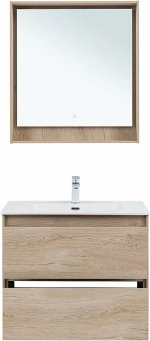 Тумба с раковиной Aquanet Милан 336384/330431 80 дуб светлый