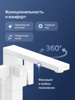 Напольный смеситель для ванны с душем STWORKI Карлстад S35130WH матовый белый