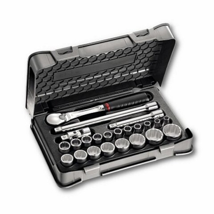 606 1/2 B Набор головок и аксессуаров 1/2" в пластиковом кейсе, 23 предмета, USAG (Италия)