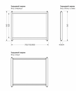 Боковой экран Aquanet Kupe 75x56