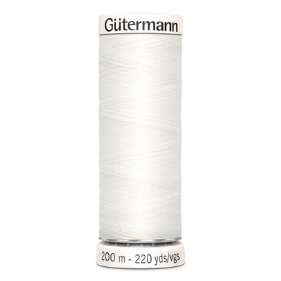 01 Нить Sew-All 100/200 м для всех материалов, 100% полиэстер Gutermann 748277 (800 белый)