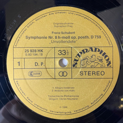 Винтажная виниловая пластинка LP Schubert Шуберт, Vaclav Neumann Symphonie Nr. 8 H-Moll Unvollendete, Symphonie Nr. 3 D-Dur (Германия 1967)