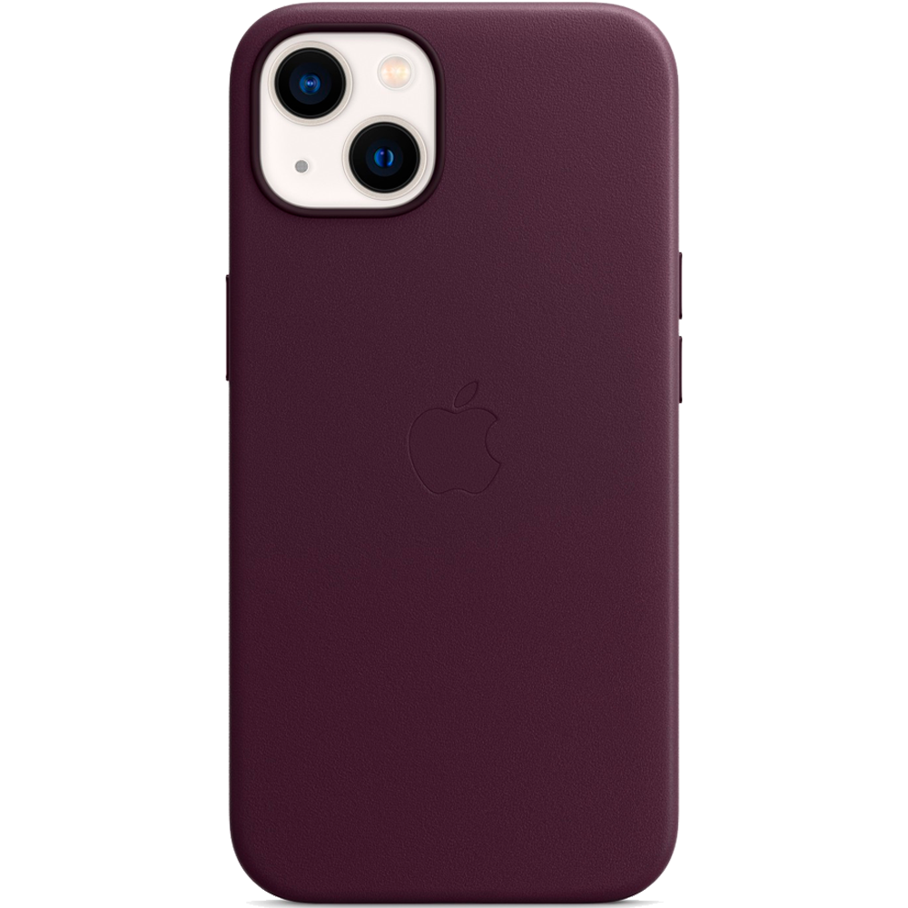 Кожаный чехол с поддержкой MagSafe Apple Leather Case для iPhone 13, Dark Cherry (Темная вишня)