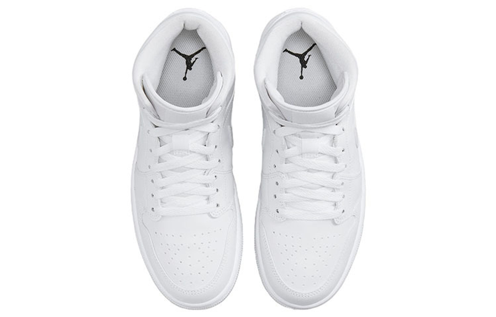 Кроссовки Jordan Air Jordan 1 Mid Triple White (Женская размерная сетка)
