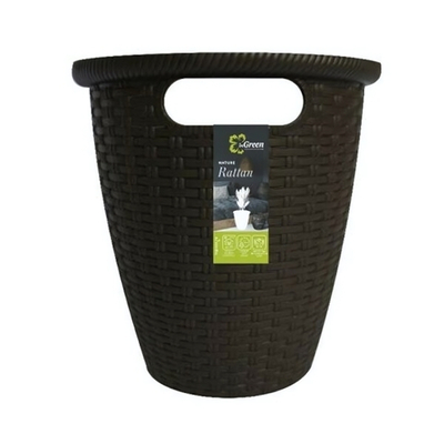 Кашпо напольное Rattan D 266мм/10 л с внутренним горшком 6 л горький шоколад