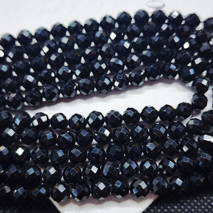 Турмалин чёрный, природный, шар, огранка, 6мм