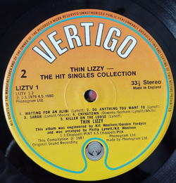 Винтажная виниловая пластинка LP Thin Lizzy The Adventures Of Thin Lizzy (The Hit Singles Collection) (UK 1981)