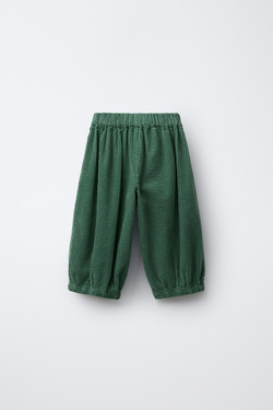 ZARA ВЕЛЬВЕТОВЫЕ БРЮКИ, ЗЕЛЕНЫЙ