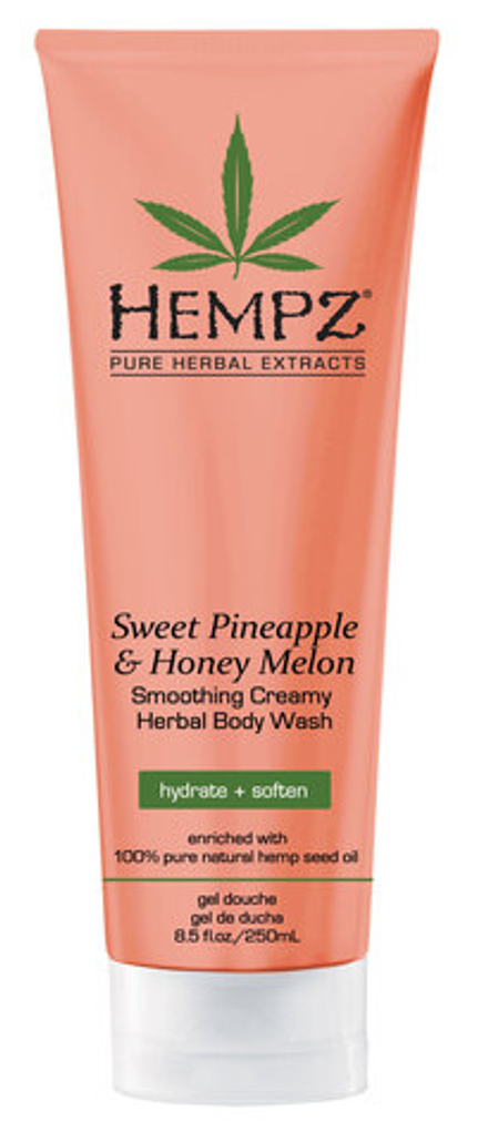 HEMPZ Гель для душа Ананас & Медовая Дыня 250ml/ Sweet Pineapple&Honey Melon Smoothing Creamy Herbal Body Wash