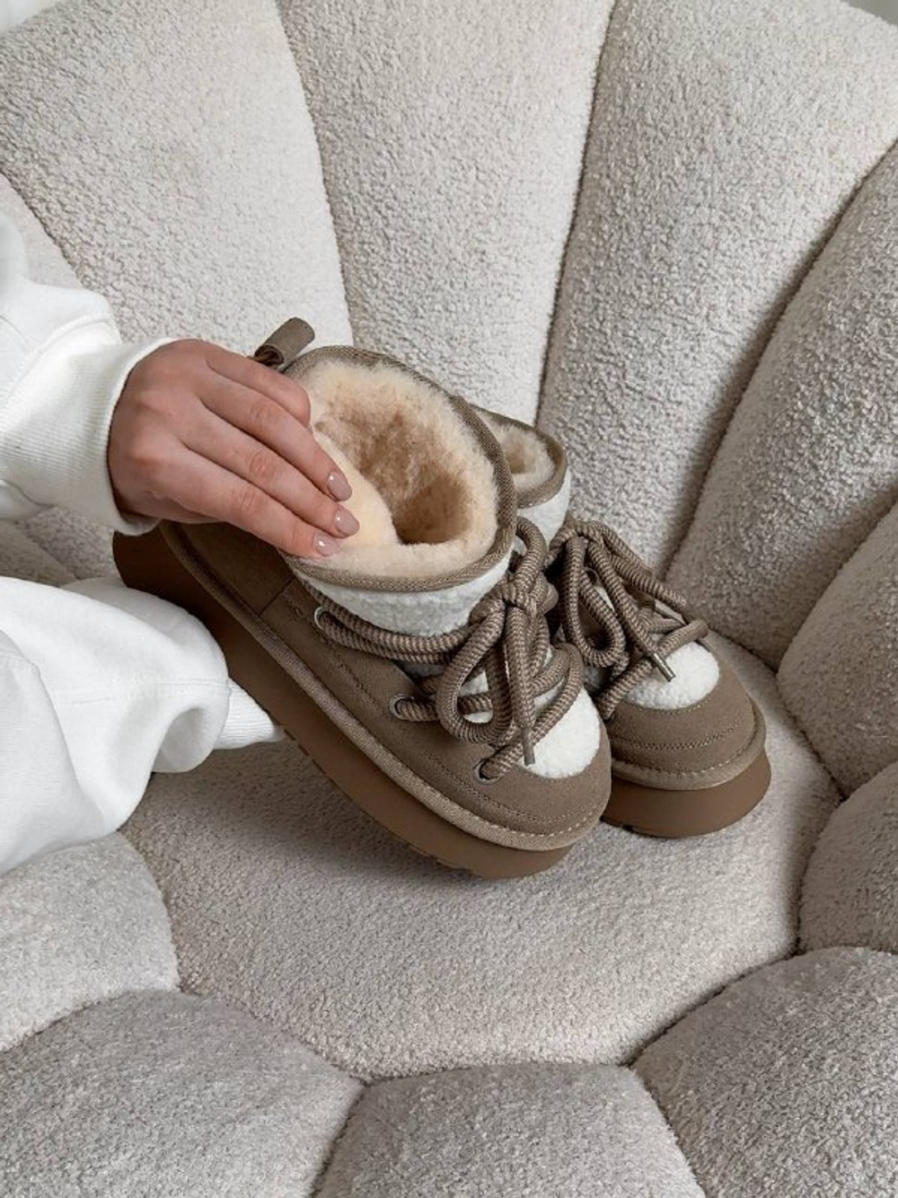 Луноходы из натуральной замши/Натуральный мех