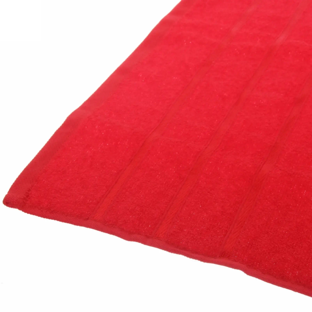 Полотенце махровое 70*140см «LUNA» цвет красный 02050 плотность 360гр/м2 с петелькой-подвесом