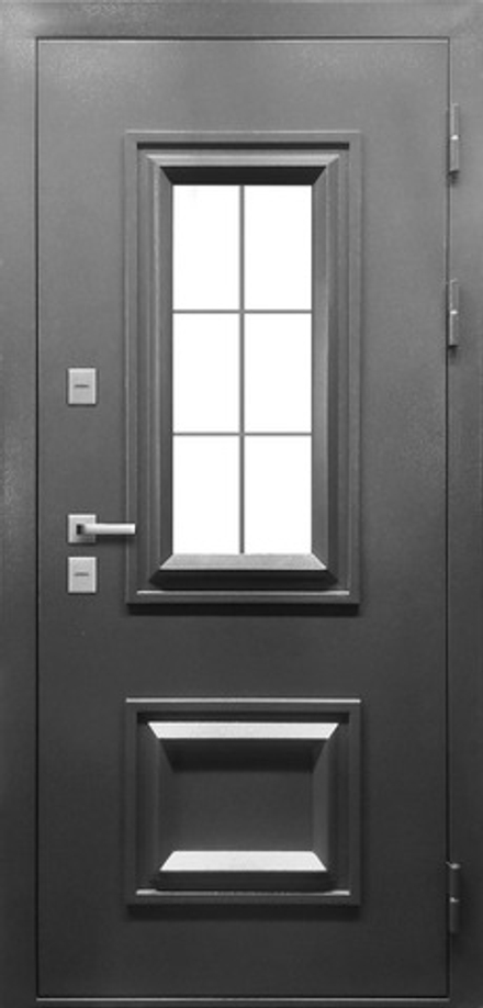 Титул стеклопакет 2 филенки Букле графит