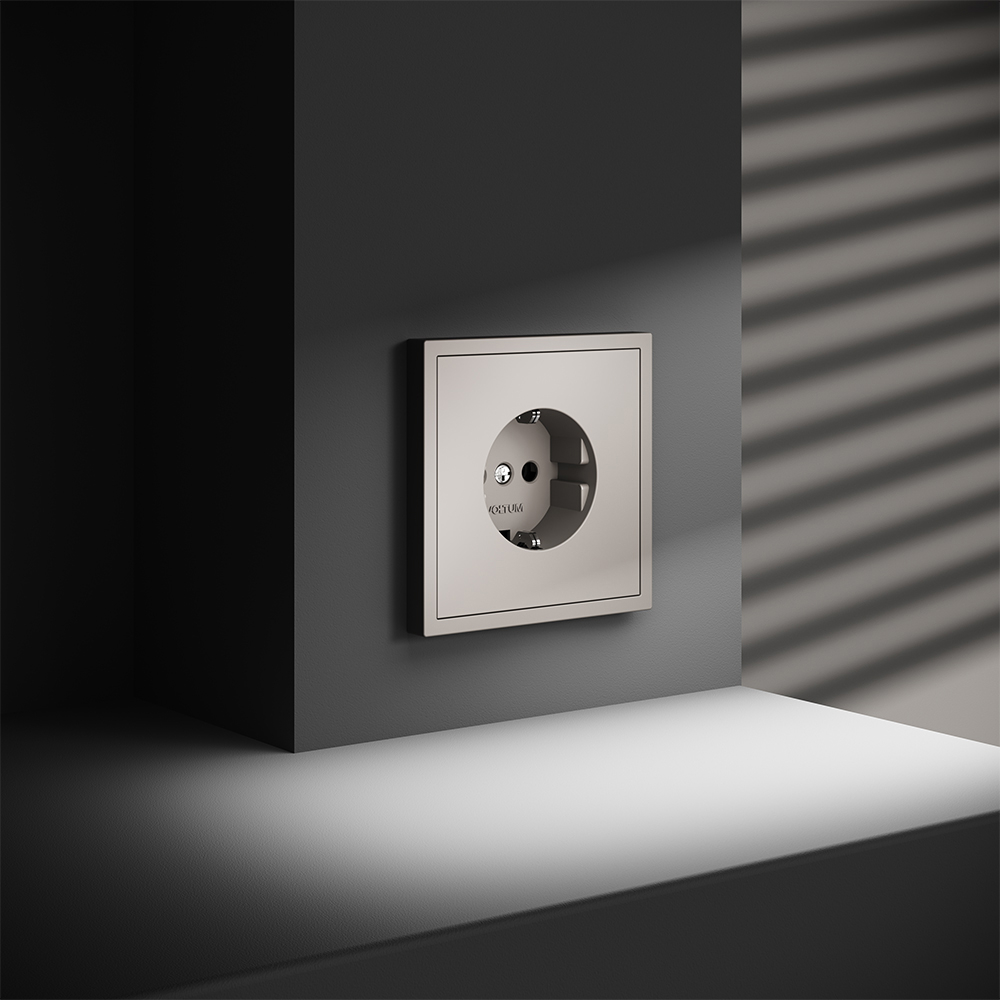 Розетка встраиваемая VOLTUM S70 VLS040103 с заземлением 16А кашемир