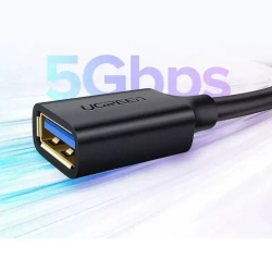 Удлинитель кабеля USB 3.0 Ugreen US129 30127 USB-A 3.0(M) to USB-A 3.0(F) 3 м, преимум качество, черный