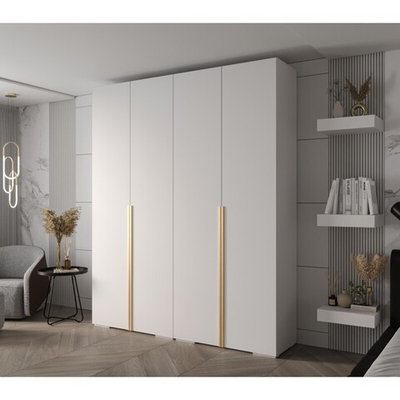 Распашной четырехсекционный шкаф Мори - 7 Белый Снег 8685 BS  210*50*220