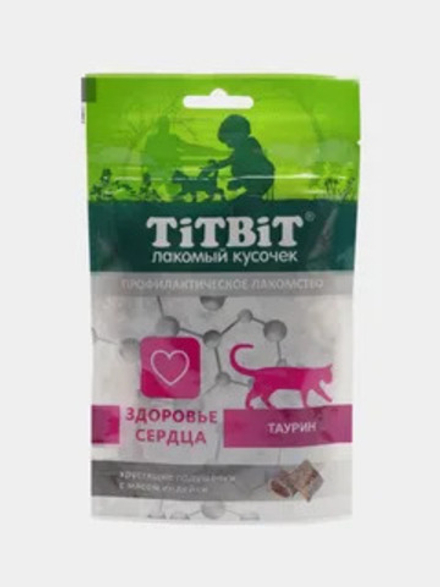 TITBIT Хрустящие подушечки для кошек здоровье сердца индейка 0,06 кг
