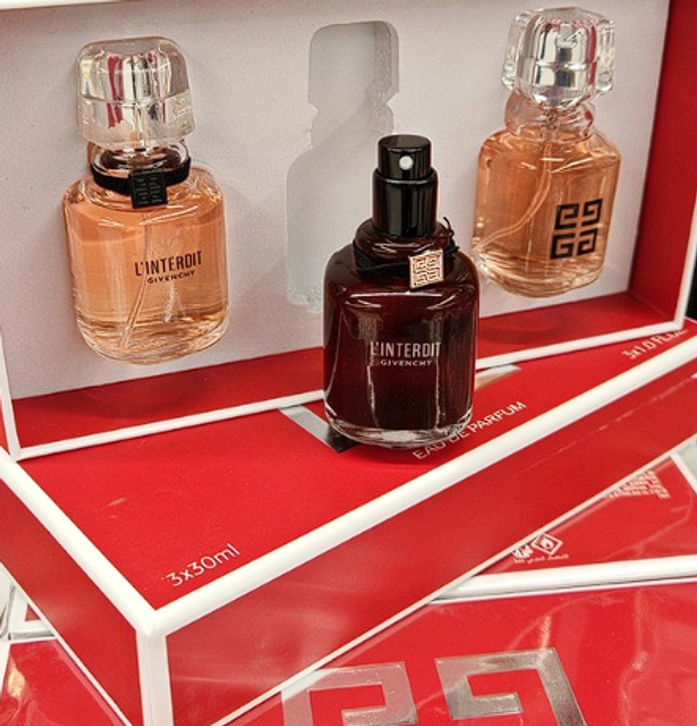 Набор парфюмерии Givenchy 3x30ml (Коробка парфюма без слюды, парфюм новый, распаковка для фото)