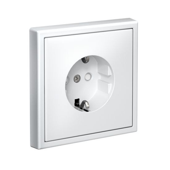 Розетка ArtGallery 16А с заземл. со шторками быстрозажим. клем. механизм бел. SE GAL000145S