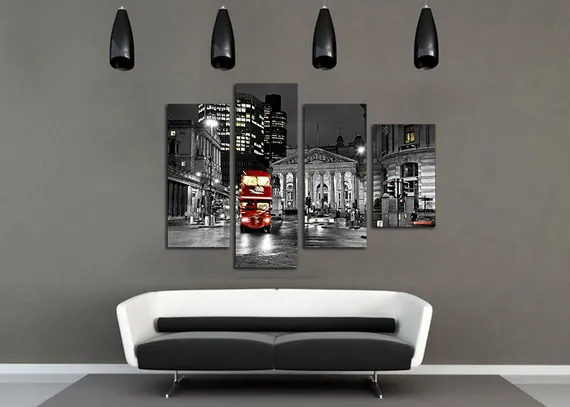Модульная картина "Черно-белый лондон"