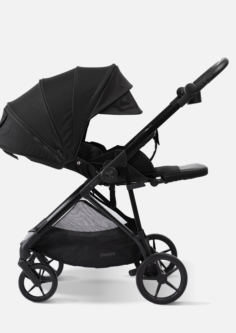 Peppy Коляска прогулочная Amici (Black) рама Black