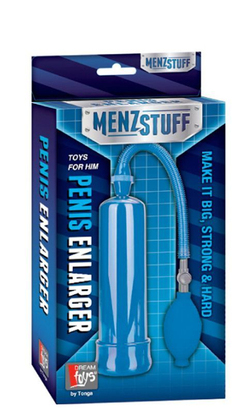 Вакуумная помпа Dream Toys Penis Enlarger, колба 19×5 см, синяя